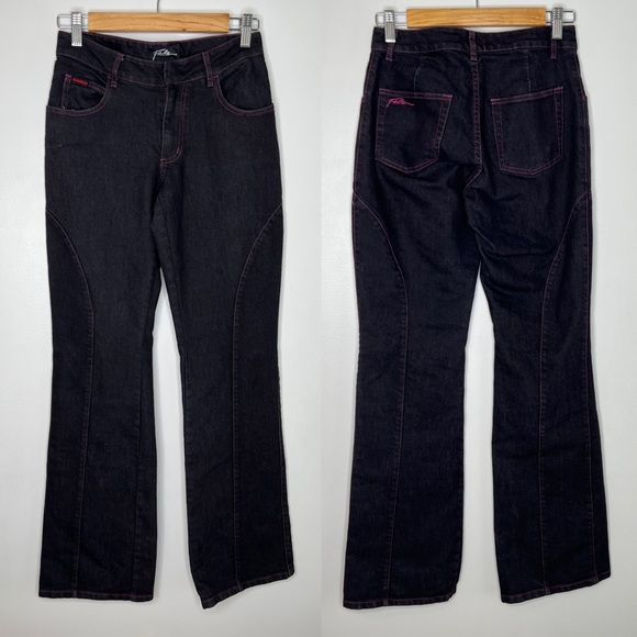 Vintage Y2K Fubu flare jeans purple contrast jeans 5 / 6 - Picture 1 of 8